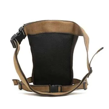 Hebetag Drop Leg Bag Canvas Thigh Pouch for Men Women Tactical Military Motorcycle Bike Cycling Multi-pocket Waist Fanny Pack Travel Hiking Climbing Outdoor Pocket Coffee