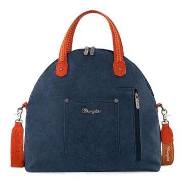 Wrangler Large Tote Bag for Women Weekender Bag Extra Handbag for Women Top handle Travel bag and Carry on bag With Double Zipper WG93G-2006NY