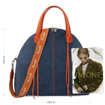 Wrangler Large Tote Bag for Women Weekender Bag Extra Handbag for Women Top handle Travel bag and Carry on bag With Double Zipper WG93G-2006NY