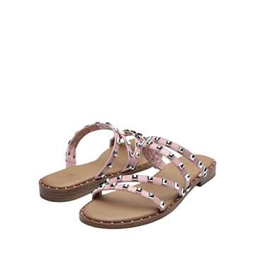 DREAM PAIRS Women's Rhinestone Slide Sandals for Comfort