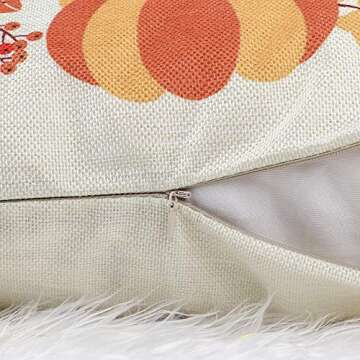 CDWERD Fall Pillow Covers 18x18 Inches Fall Decorations Thanksgiving Farmhouse Outdoor Throw Pillowcase Autumn Pumpkin Cushion Case for Home Decor Set of 4