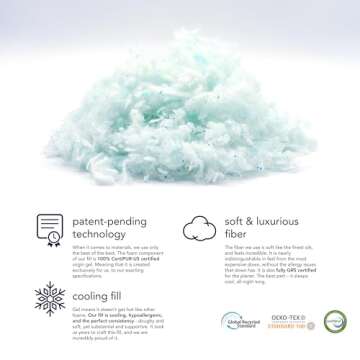 Honeydew Essence Side Pillow- The Ultimate Luxury Neck Pillow- Fully Adjustable Support for Neck Pain Relief- Made in USA- Enhanced, Hypoallergenic Patented Cooling Pillow Fill - Queen (Pack of 1)