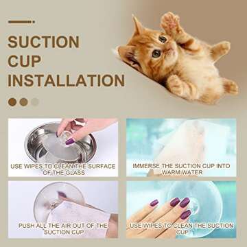 PetrPaiet Cat Window Perch Window Mounted Cat Bed Cat Hammock Window Seat with Durable Heavy Duty Suction Cups Extra Large Sturdy Space Saving Cat Bed ABS Fabric, Holds up to 33lbs(Light Khaki)