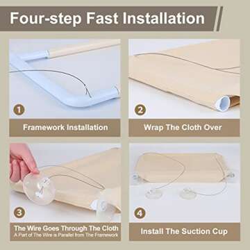 PetrPaiet Cat Window Perch Window Mounted Cat Bed Cat Hammock Window Seat with Durable Heavy Duty Suction Cups Extra Large Sturdy Space Saving Cat Bed ABS Fabric, Holds up to 33lbs(Light Khaki)