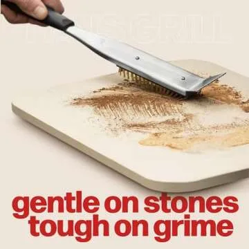 Premium Hans Grill Cleaning Brush for Pizza Stone | Heat-Resistant 2-in-1 Tool