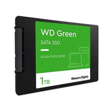 Western Digital 1TB WD Green Internal PC SSD Solid State Drive - SATA III 6 Gb/s, 2.5"/7mm, Up to 550 MB/s - WDS100T2G0A