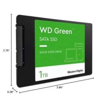 Western Digital 1TB WD Green Internal PC SSD Solid State Drive - SATA III 6 Gb/s, 2.5"/7mm, Up to 550 MB/s - WDS100T2G0A