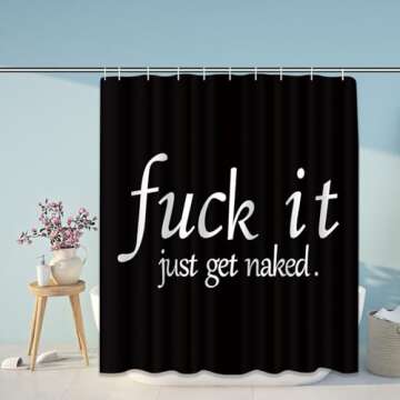 ArtSocket Funny Shower Curtain Set with Rugs and Toilet Lid Cover