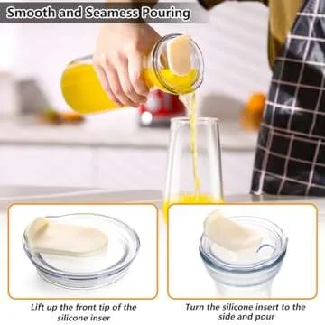 AYL Set of 4 Glass Carafes with Lids (1 Liter) – Clear Glass Water Pitchers and Beverage Serveware for Mimosa Bars, Brunch, Parties, Wine, Juice, Milk, Iced Tea, and Lemonade with Easy-Pour Spout Lids