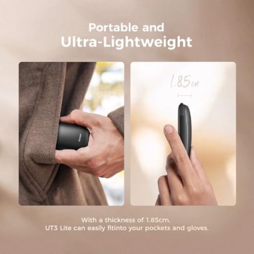 OCOOPA Magnetic Hand Warmers Rechargeable 2 Pack, Fast Heating, UL Certified, Electric Portable Pocket Heater, Hunting Accessories, Golf, Camping Gear, Warm Unique Gifts Women, Tech Gift Men, UT3 Lite