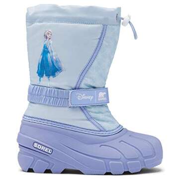 Sorel Kids Girl's Disney X Flurry™ Frozen 2™ Boot- Elsa Edition (Toddler/Little Kid/Big Kid) Frosted Purple 5 Big Kid M