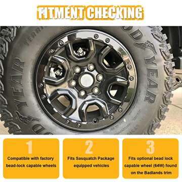 Broaddict 5X Bead Lock Wheel Trim Rings Kit Fit for 2021-2025 Ford Bronco Sasquatch Package Beauty R...
