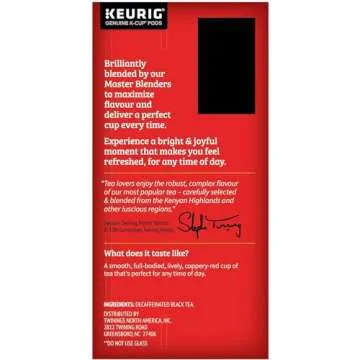 Twinings Decaf English Breakfast Tea K-Cup Pods for Keurig, Naturally Decaffeinated Black Tea, Smooth, Flavourful, Robust, 48 Count