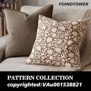Foindtower Set of 2 Decorative Neutral Floral Throw Pillow Covers Accent Farmhouse Cushion Covers Boho Pillowcase for Couch Sofa Bedroom Living Room Home Decor Outdoor,20×20 Inch,Light Orange Brown