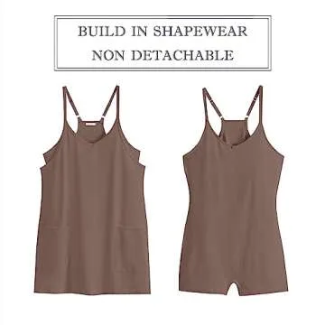 ANRABESS Women Summer Mini Romper Dress Workout Tennis Active Sports Athletic Outfits Built in Shorts Trendy Vacation Coffee Large