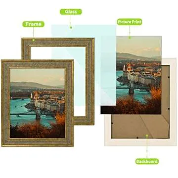 Stylish Golden State Art Distressed Gold 8X10 Frame