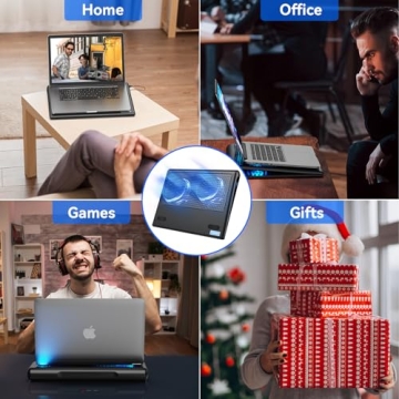 TECKNET Laptop Cooling Pad Adjustable Fans Ultra-Portable