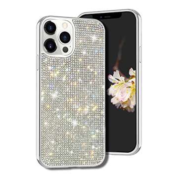 LUVI Cute Compatible with iPhone 14 Pro Max Bling Diamond Case Glitter for Women 3D Rhinestone Cryst...