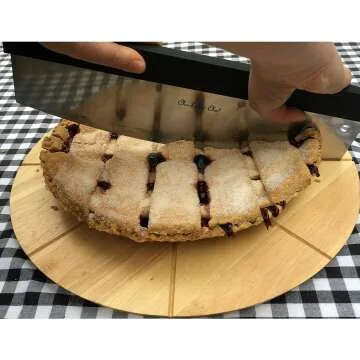 Premium Pizza Cutter & Round Board Set 13.5 Inch