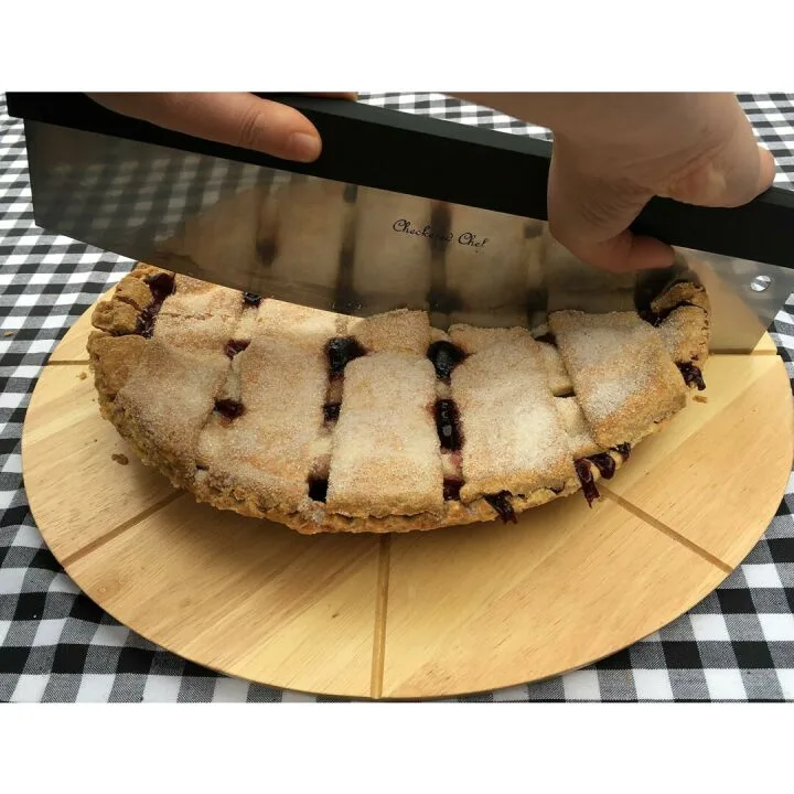 Premium Pizza Cutter & Round Board Set 13.5 Inch