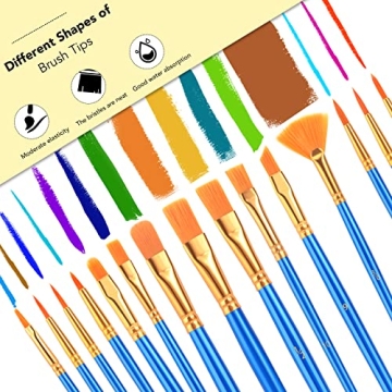 AROIC Acrylic Paint Brush Set - 15 Premium Brushes for Artists