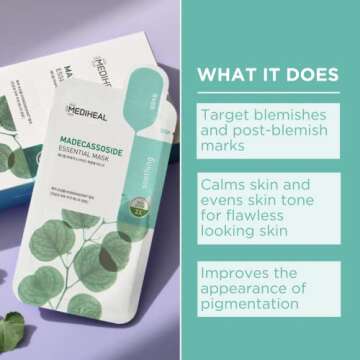 Mediheal Best Korean Sheet Mask - Madecassoside Essential Face Mask 10 Sheets For Sensitive Blemish ...
