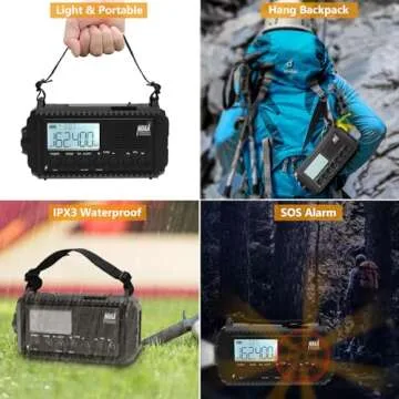 Raynic NOAA Weather Radio,5000mAh/18500mWh Solar Hand Crank Emergency Radio, Battery Powered Portable Radio with AM/FM/SW/NOAA, Cell Phone Charger, Type-C Charging, Flashlight and SOS Siren