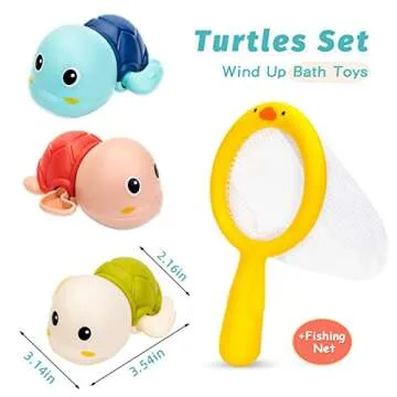 PADONISE 3 Pack Baby Bath Toys - Fun Swimming Turtles for Toddlers 1-5