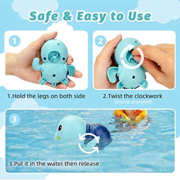 PADONISE Baby Bath Toys - Swimming Turtle Water Toys