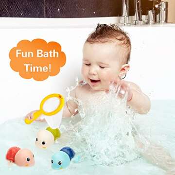 PADONISE Baby Bath Toys - Swimming Turtle Water Toys