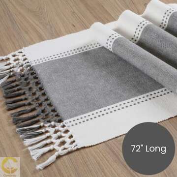 Comfy-co Table Runner 72 inch Long - Farmhouse Table Runner for Wedding Parties BBQ's Everyday Holid...