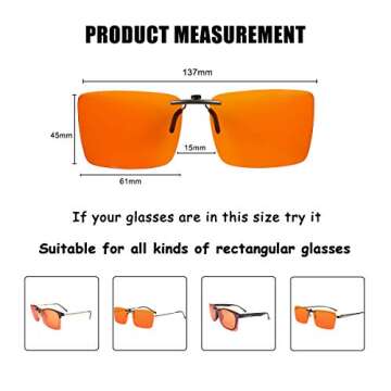 FONHCOO Clip-On Blue Light Blocking Glasses for Eye Care