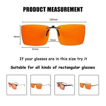 FONHCOO Clip-On Blue Light Blocking Glasses for Eye Care