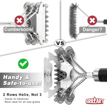 Bristle-Free Stainless Steel Grill Brush Safe BBQ Cleaner