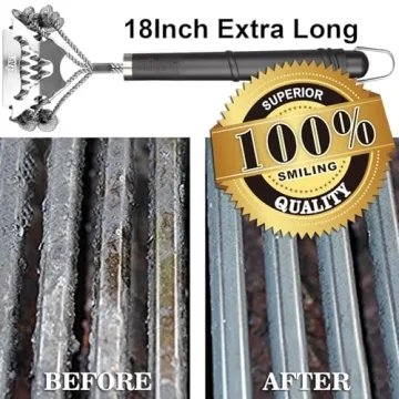 Bristle-Free Stainless Steel Grill Brush Safe BBQ Cleaner