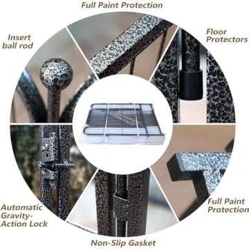 Dog Playpen,24/32/40 Inch Height in Heavy Duty,Folding Indoor Outdoor Dog Exercise Fence, Portable Pet Playpen with Door for Large Medium Dogs - Silver Gray (16 Panels, 24 inch)