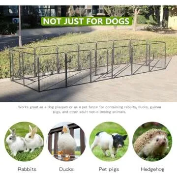 Dog Playpen,24/32/40 Inch Height in Heavy Duty,Folding Indoor Outdoor Dog Exercise Fence, Portable Pet Playpen with Door for Large Medium Dogs - Silver Gray (16 Panels, 24 inch)