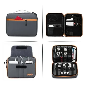 BAGSMART Universal Travel Cable Organizer Electronics Accessories Carry Bag for 9.7 inch iPad, Kindle, Power Adapter