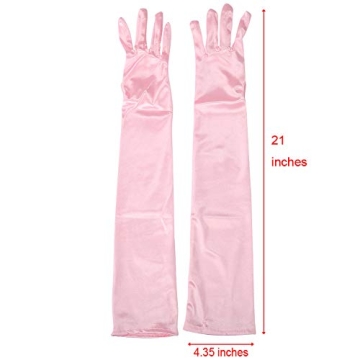 Xuhan 21" Long Evening Satin Gloves for Parties and Events