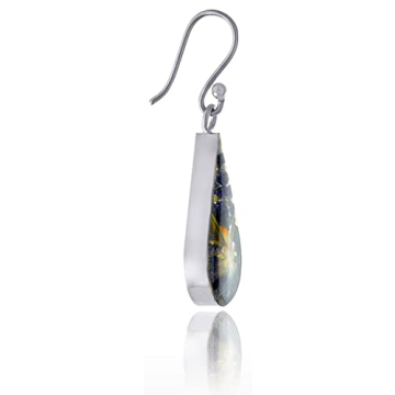 Stunning Pressed Flower Teardrop Earrings in Silver