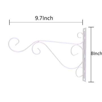 DoubleWood Pack of 2 Iron Wall Mount Plant Hanging Hooks Metal Wall Brackets Hangers for Planter Bir...
