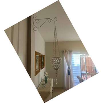 DoubleWood Pack of 2 Iron Wall Mount Plant Hanging Hooks Metal Wall Brackets Hangers for Planter Bird Feeder Lanterns Wind Chimes Outdoor Decoration Hooks with Screws (White)