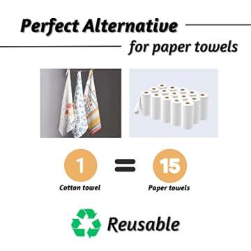 Folkulture Kitchen Towels - Elegant Cotton Dishcloths Set