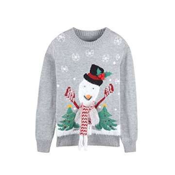 Pink Queen Women's Ugly Christmas Xmas Pullover Sweater Jumper Snowman XL