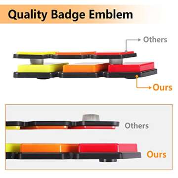 VZ4X4 Tri-Color Grille Badge Emblem Decoration Accessories Car Truck Label Fit for Tacoma 4Runner Tundra Sequoia Rav4 Highlander