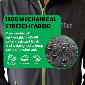 COR Surf Men's Packable Travel Rain Jacket with Secret Pockets