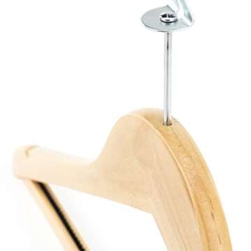 HANGERWORLD Wooden Security Clothes Hangers - 10 Pack