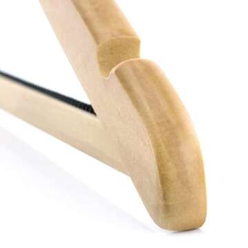 HANGERWORLD Wooden Security Clothes Hangers - 10 Pack
