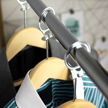 HANGERWORLD Wooden Security Clothes Hangers - 10 Pack