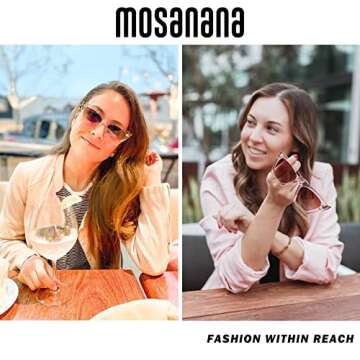 mosanana Women's Retro Cat Eye Sunglasses, Light Brown, 100% UV Protection, Comfortable and Durable